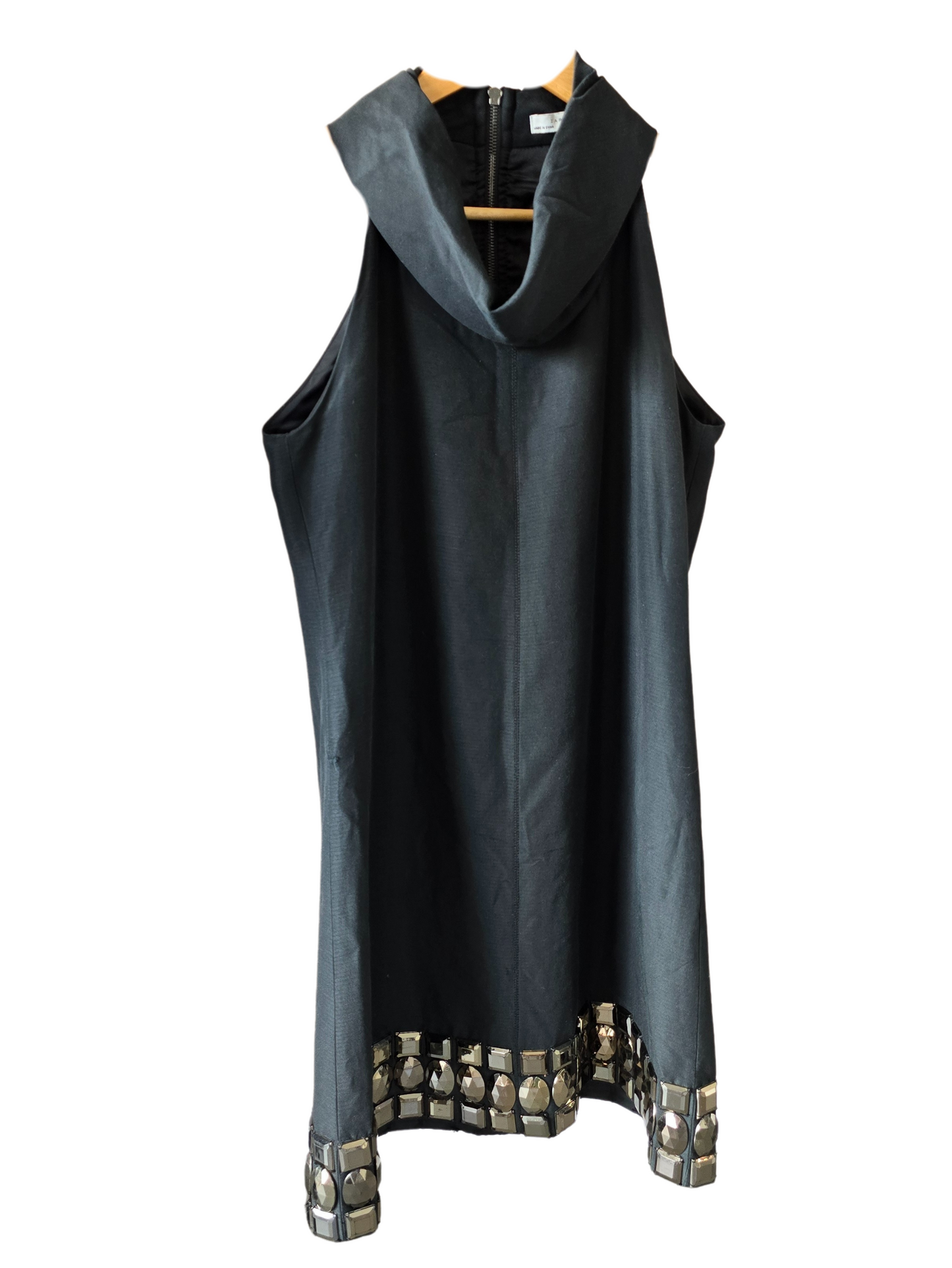 Vestido corto, Zara de noche, negro con pedrería talle M