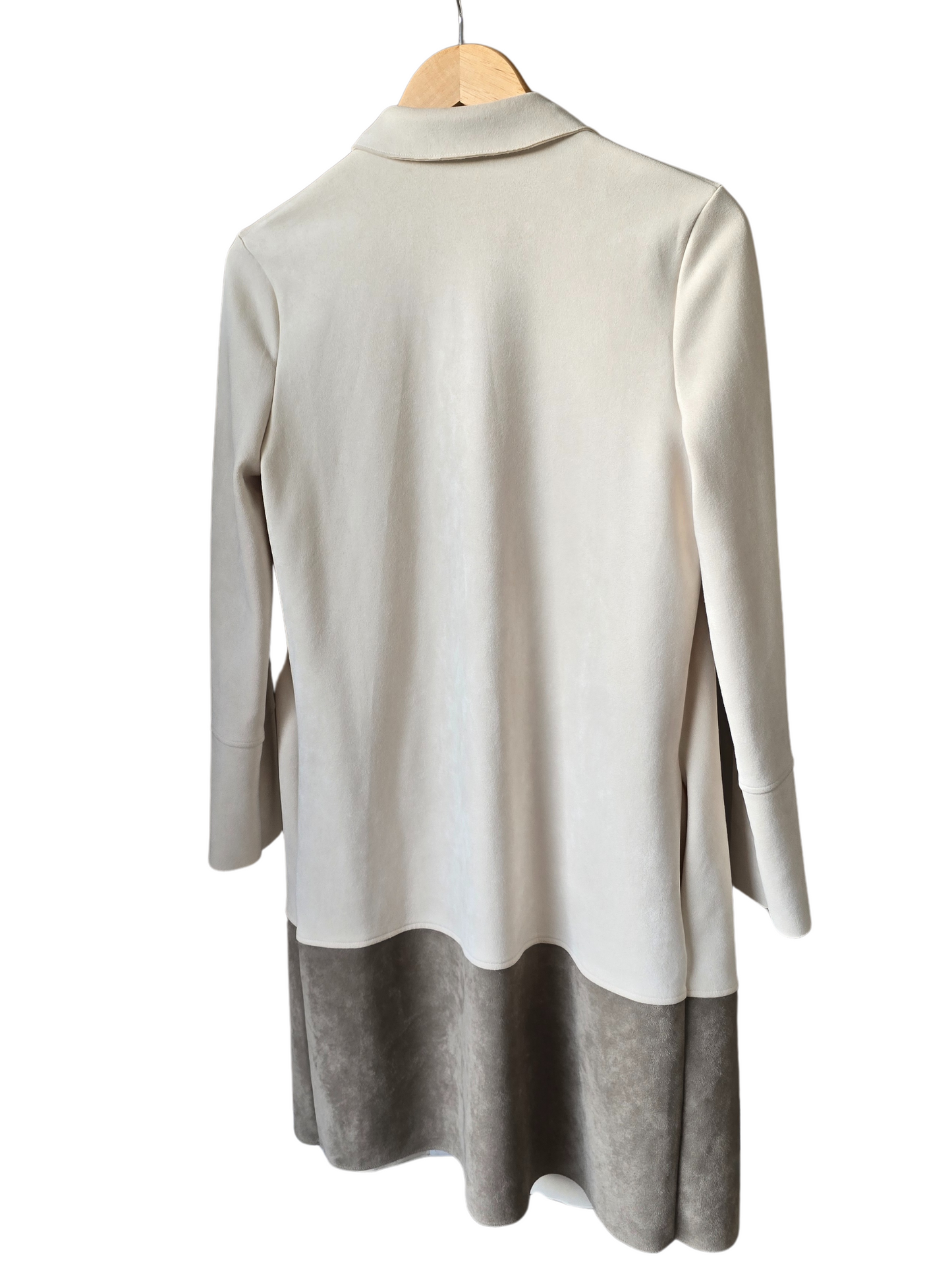Saco Zara, crema y gris agamuzado talle S
