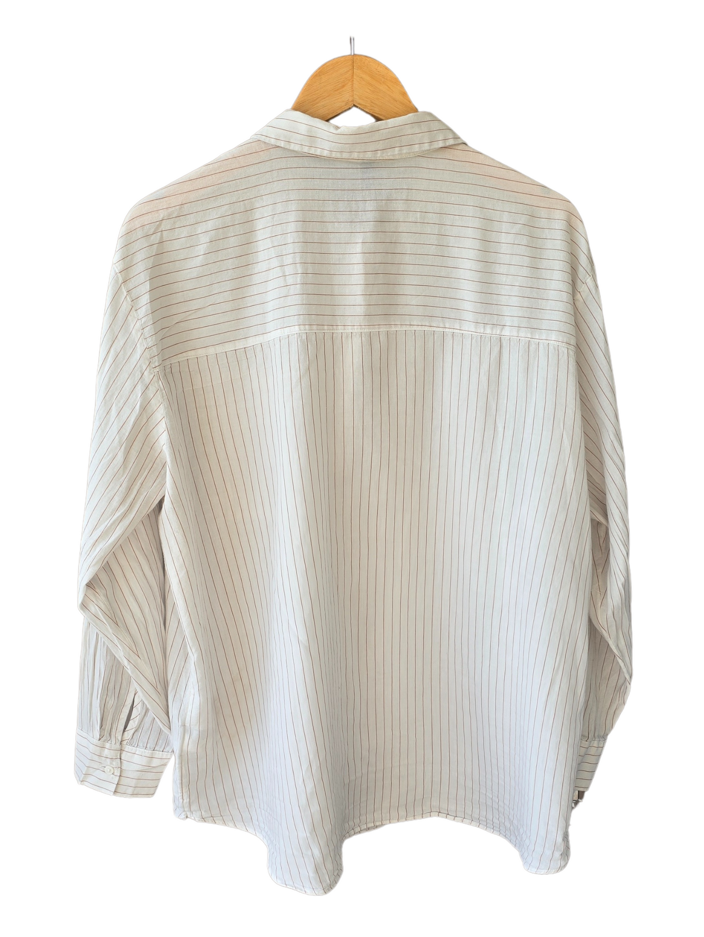 Camisa H&M, crudo a rayas, talle L