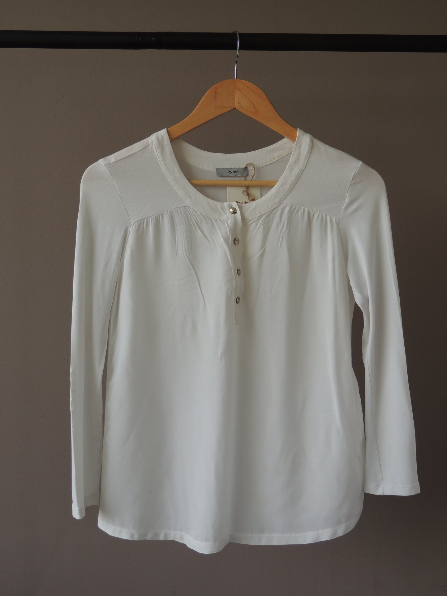 Blusa de algodon, blanca, Ayres, talle S